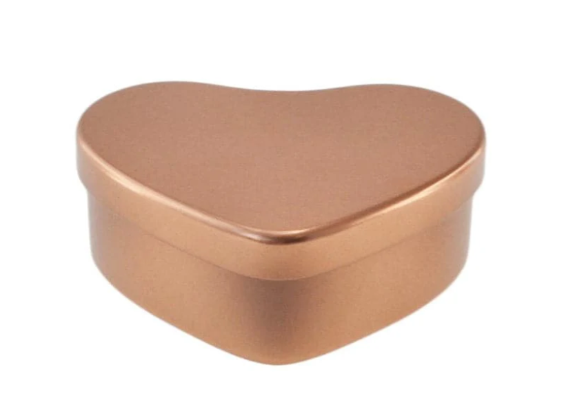 Silver Vine Leaves for cats in a heart tin